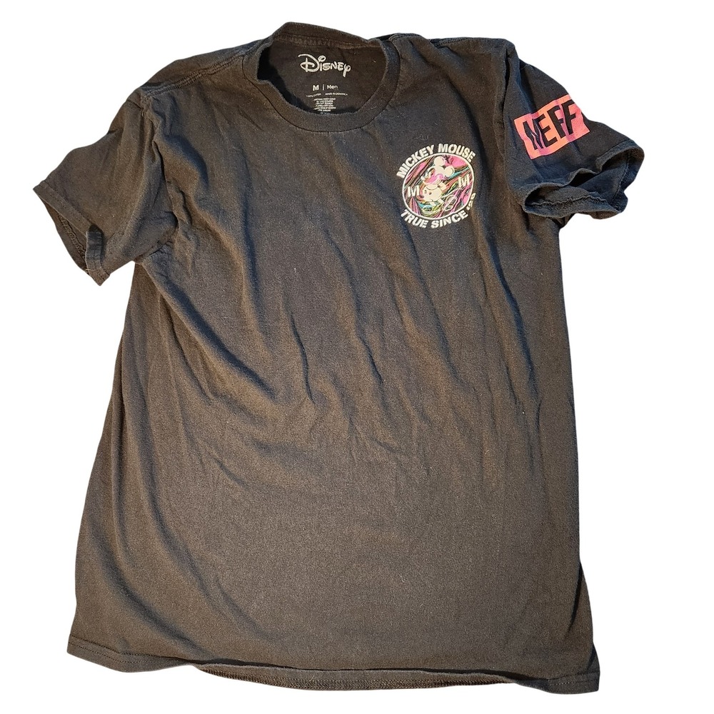 Disney Neff Shirt Mens Medium Black Mickey Mouse True Since 28 Graphic Tee